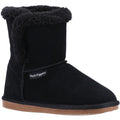 Hush Puppies Ashleigh Suede And Faux Fur Women's Black Slippers