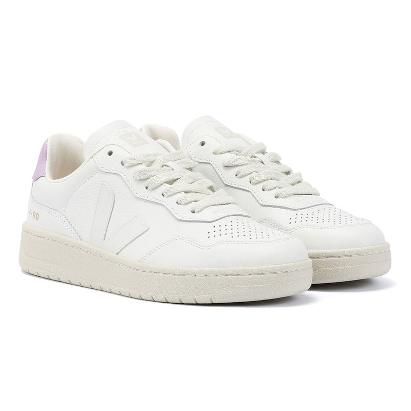 Veja V-90 Leather Women's White/Pink Trainers