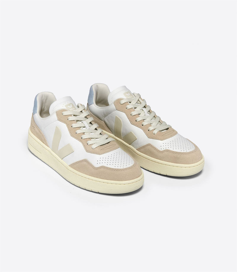 Veja V-90 Leather Men's White/Pierre/Steel Trainers