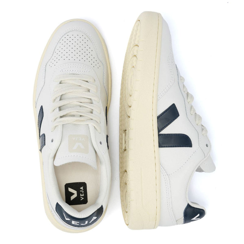 Veja V-90 Leather Women's White/Navy Trainers