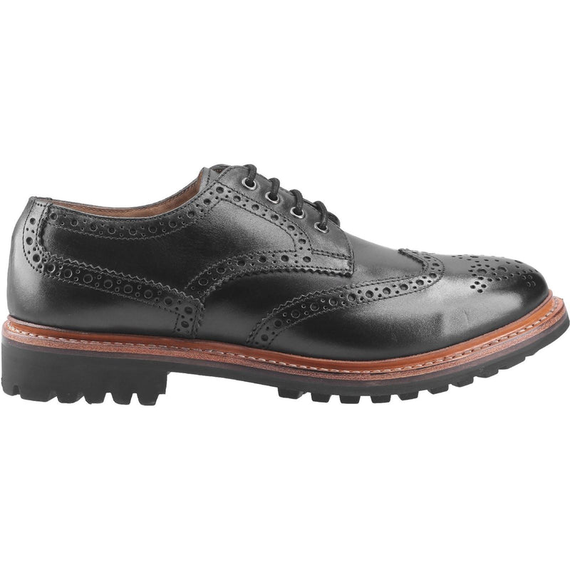 Cotswold Quenington Commando Leather Men's Black Lace-Up Shoes