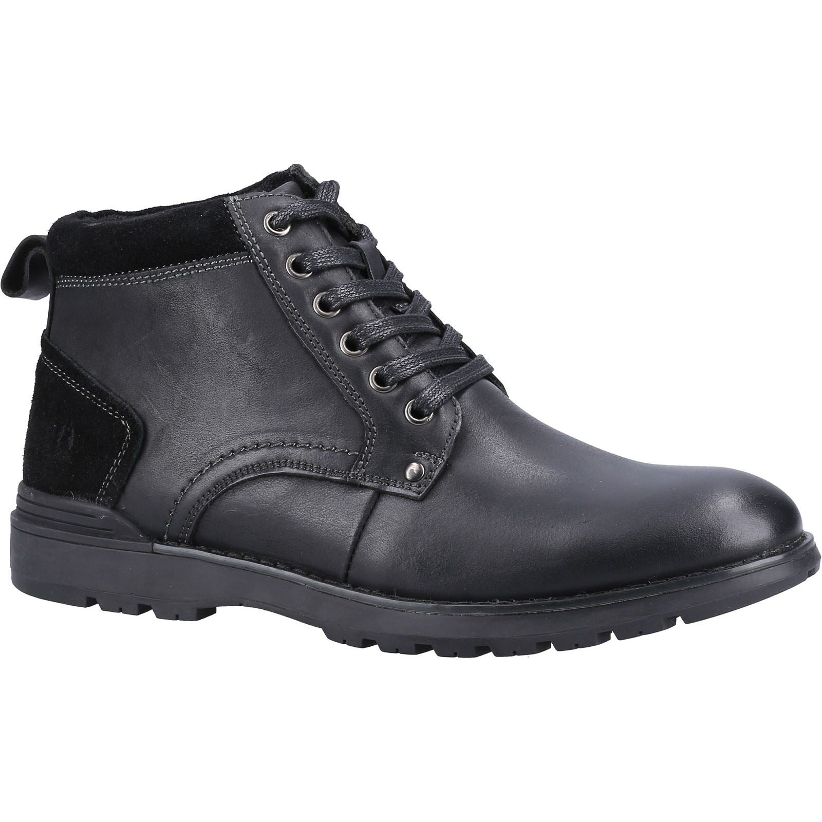 Hush Puppies Dean Leather And Suede Men's Black Boots