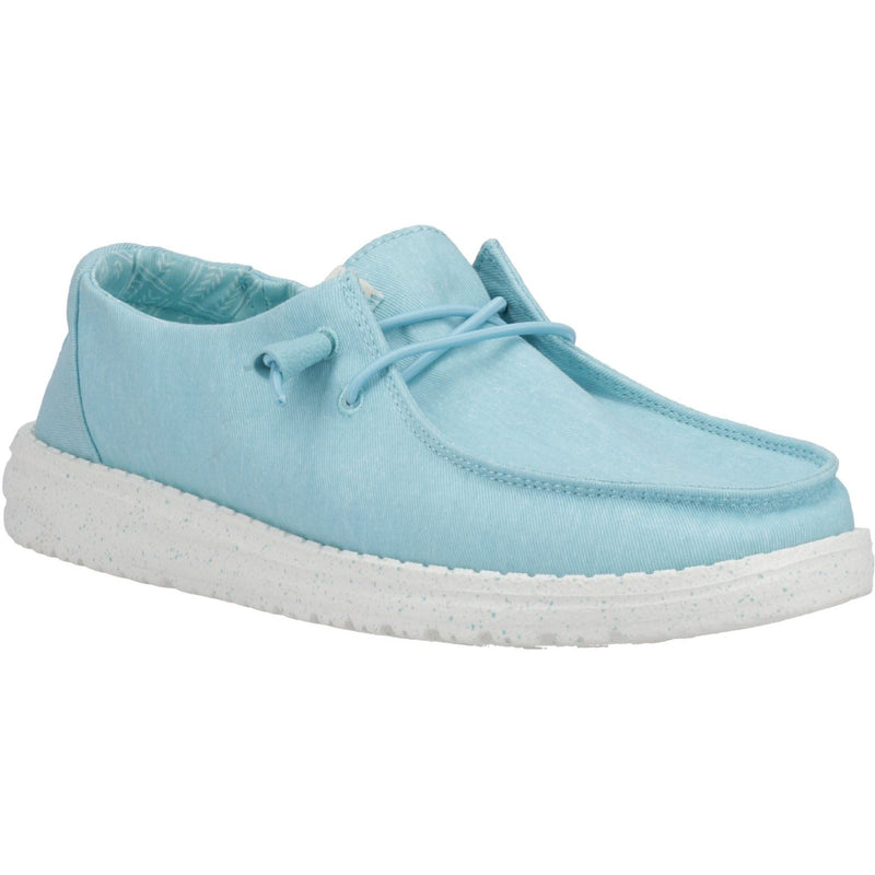 HEYDUDE Wendy Canvas 100% Cotton Women's Turquoise Loafers