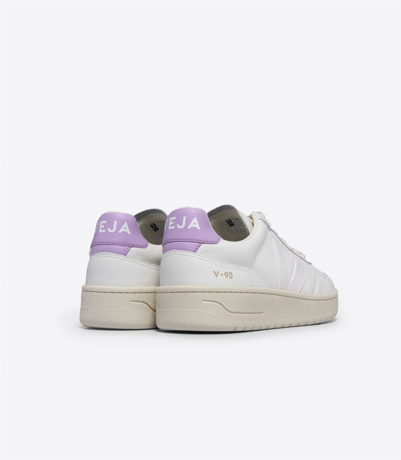 Veja V-90 Leather Women's White/Orchid Trainers