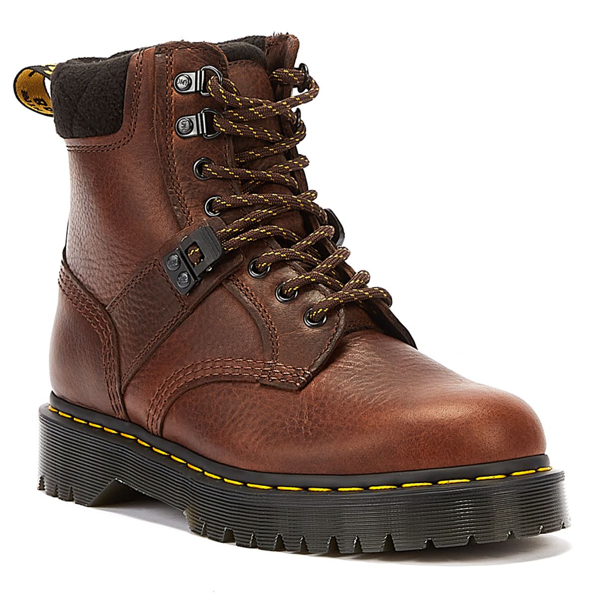 Dr. Martens 1460 Bex Fur Lined Grizzly Dark Brown Boots Tower