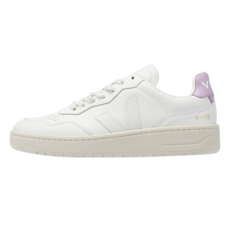 Veja V-90 Leather Women's White/Orchid Trainers