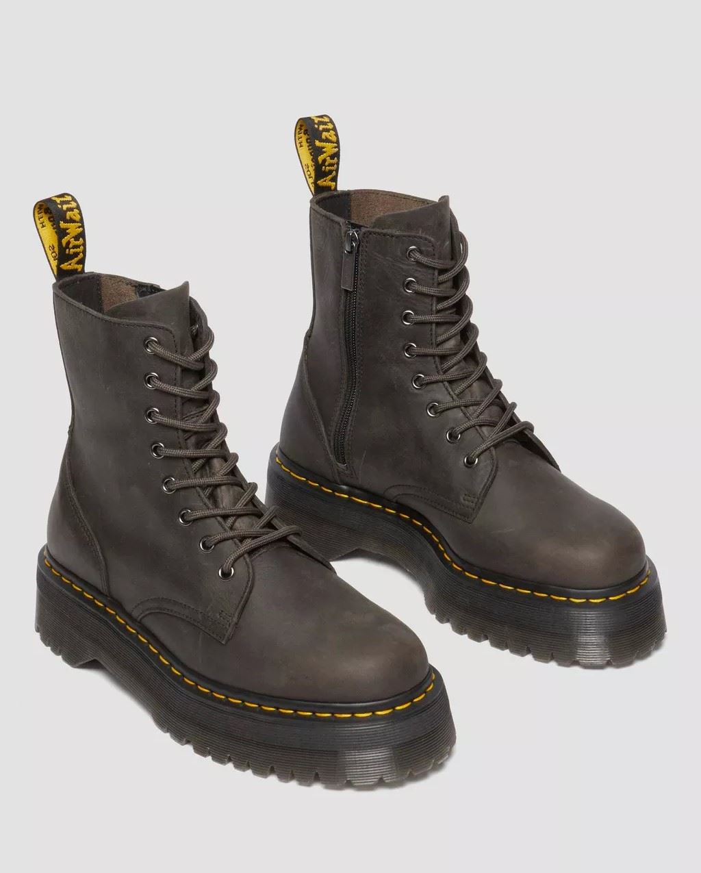 Dr. Martens Jadon Leather Women's Charcoal Grey Boots