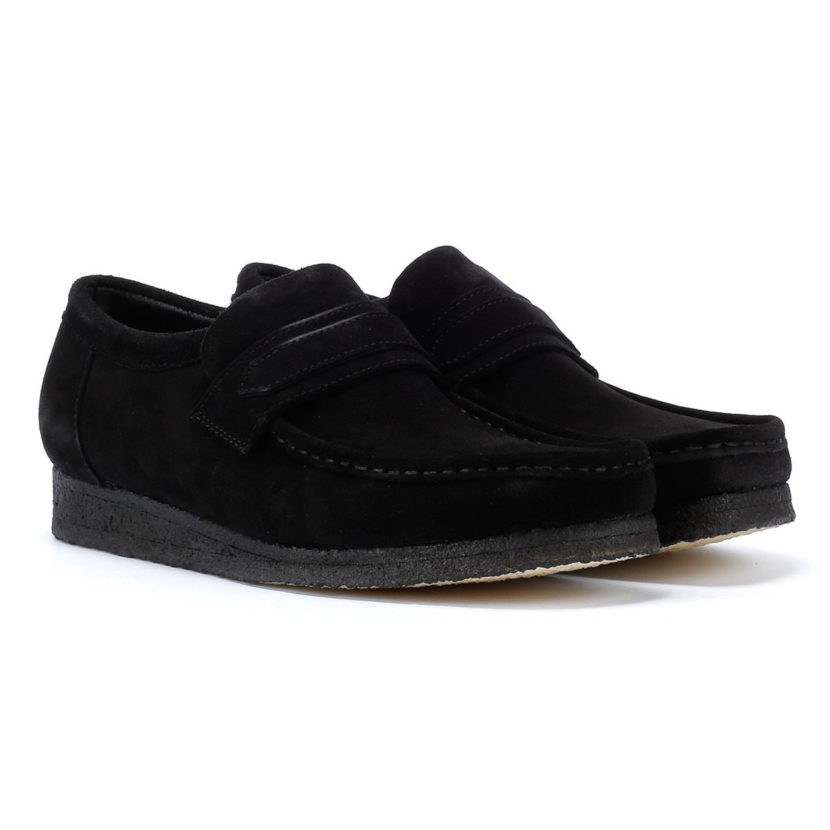 Clarks Originals Wallabee Loafer Men s Black Suede Shoes Tower London.EU