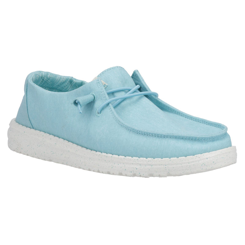 HEYDUDE Wendy Canvas 100% Cotton Women's Turquoise Loafers