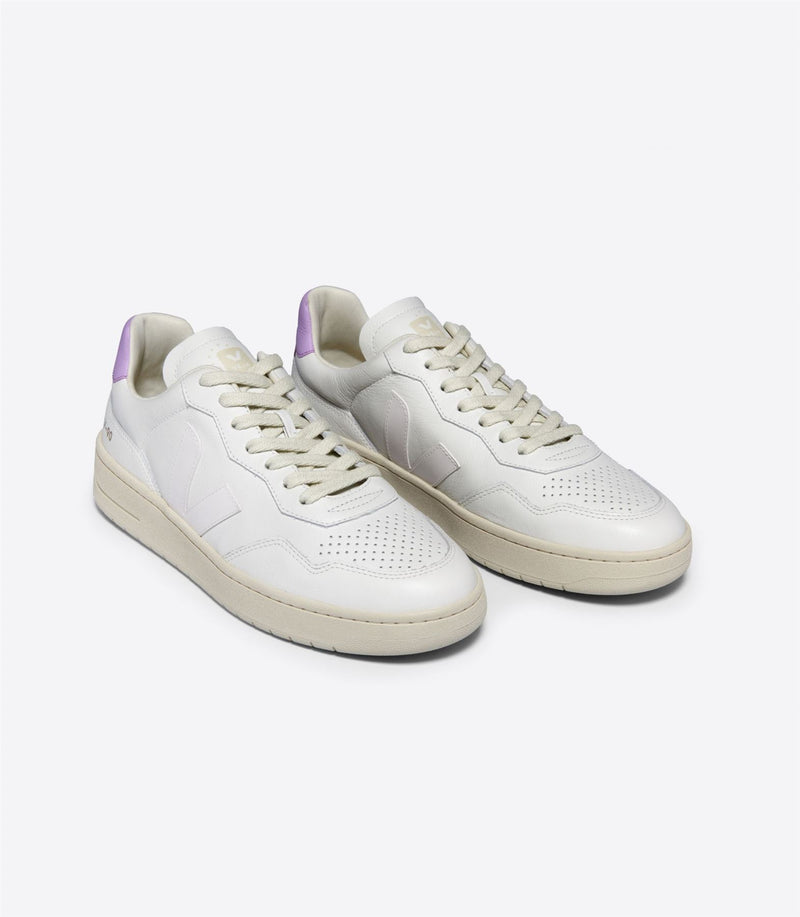 Veja V-90 Leather Women's White/Orchid Trainers