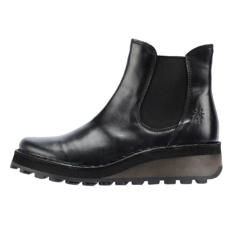 Fly London Huud Leather Women's Black Boots