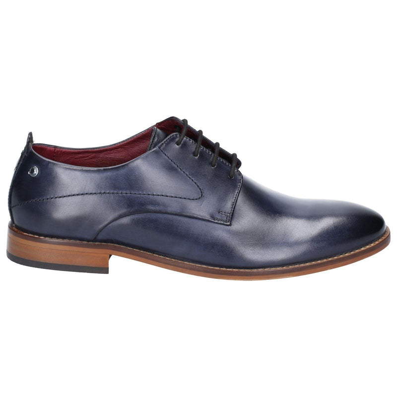 Base London Script Washed Leather Men's Navy Oxford Shoes