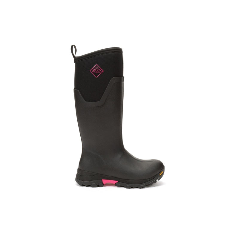 Muck Boots Arctic Ice Tall Rubber Black/Hot Pink Wellington Boots