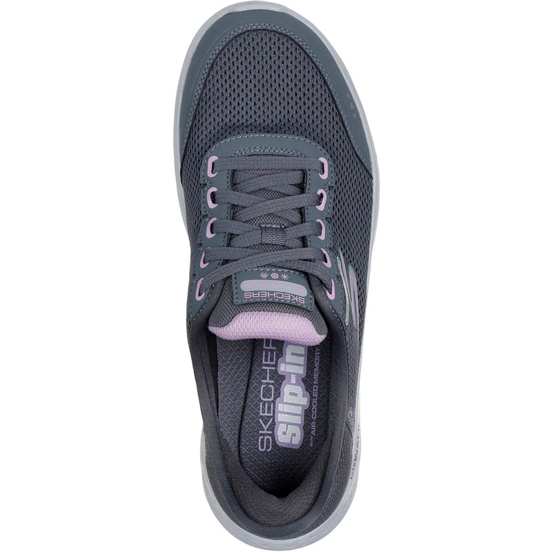 Skechers Go Walk Flex Clear Creek Textile Women's Charcoal/Lavender Trainers