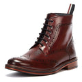 Ben Sherman Alfred Brogue Leather Men's Burgundy Boots