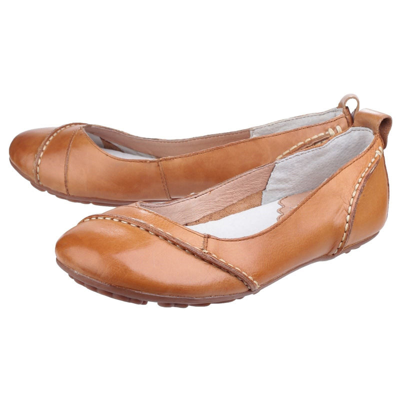 Hush Puppies Janessa Leather Women's Tan Flats