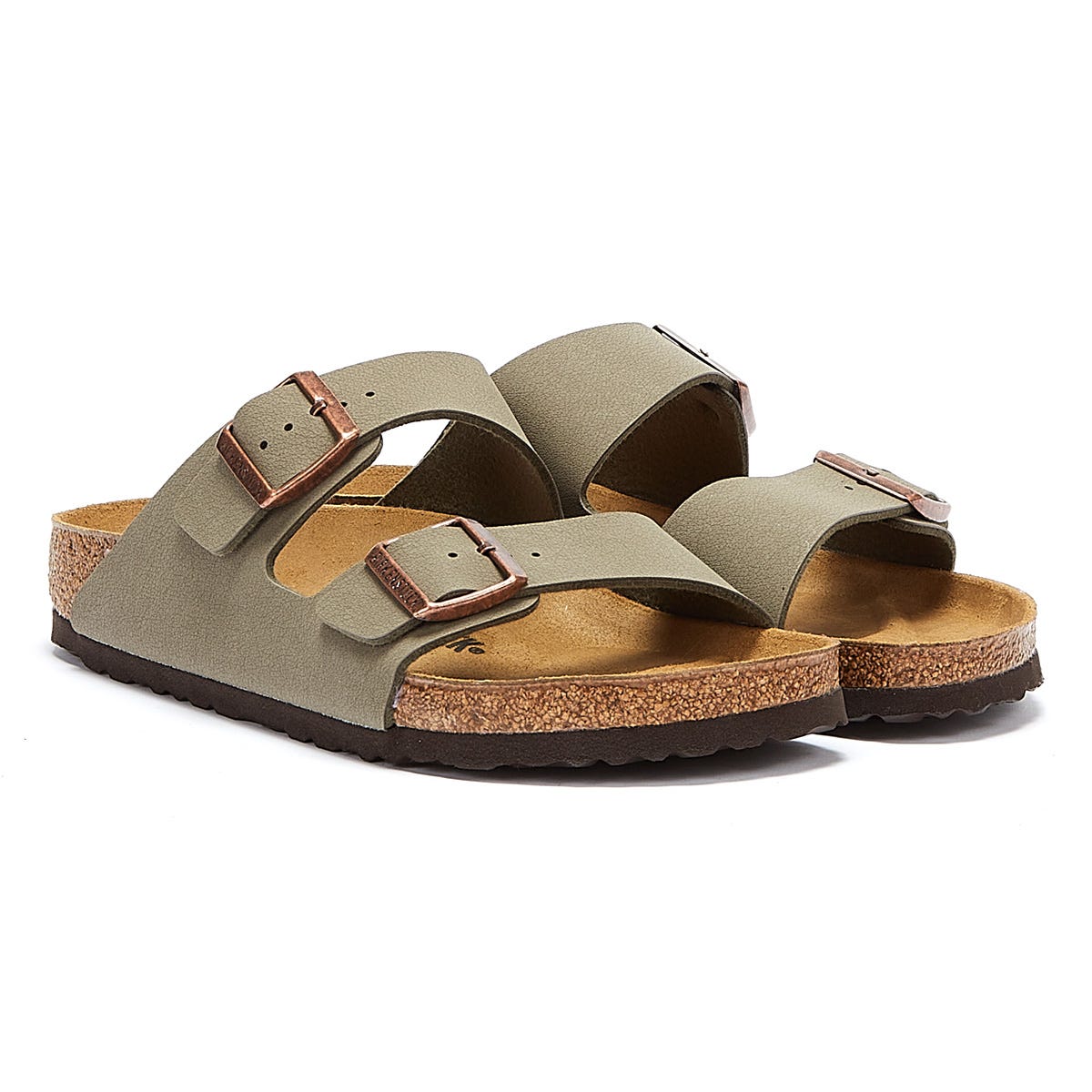 Birkenstock Arizona Birko Flor Nubuck Stone Sandals