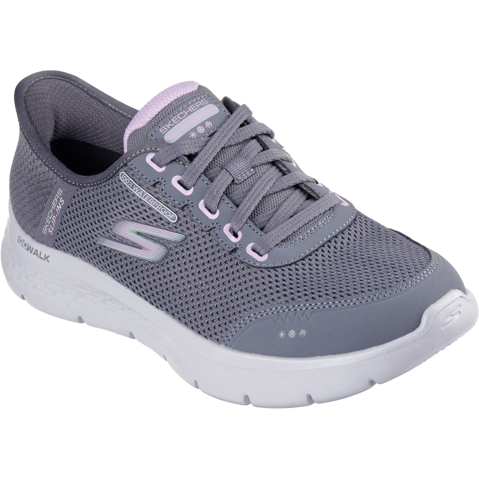 Skechers Go Walk Flex Clear Creek Textile Women's Charcoal/Lavender Trainers