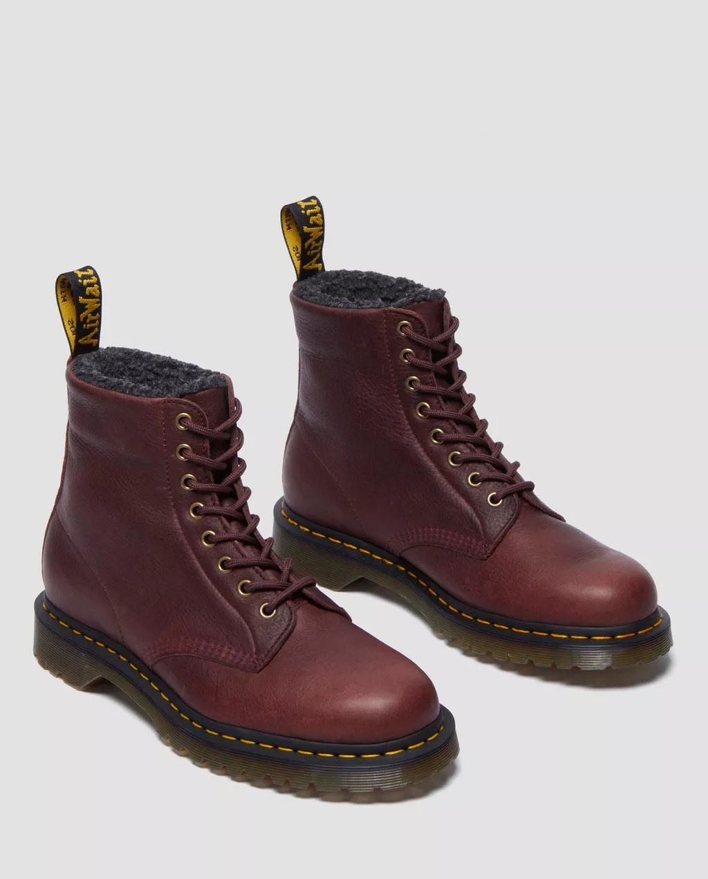 Dr. Martens 1460 WL Grizzly Leather Cherry Red Boots