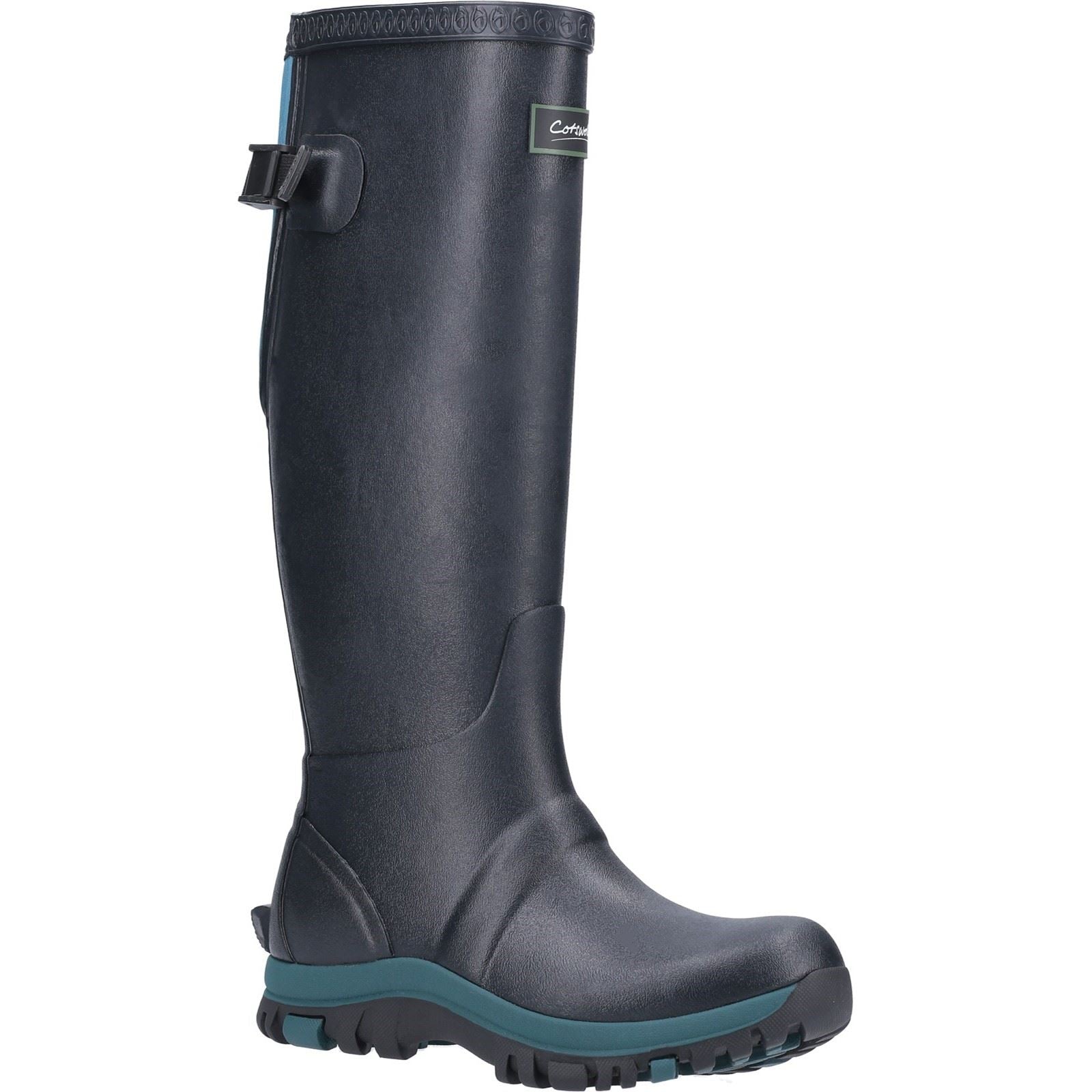 Cotswold Realm Rubber Navy/Teal Wellington Boots