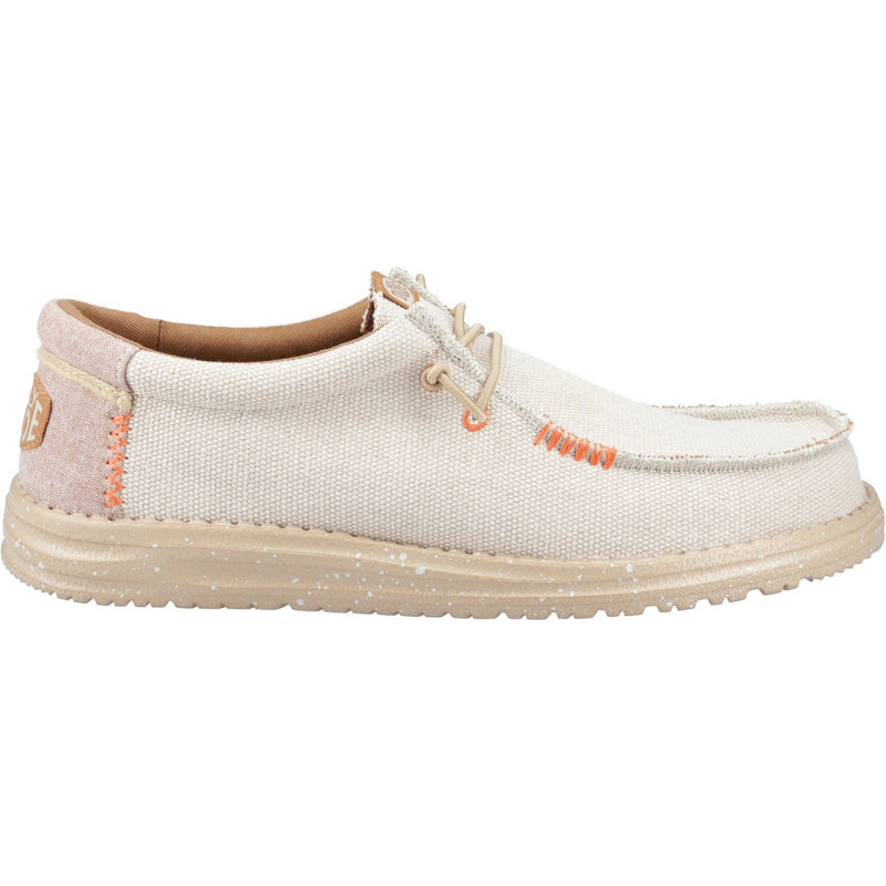 HEYDUDE Wally Coastline Canvas Men's Silver Boat Shoes