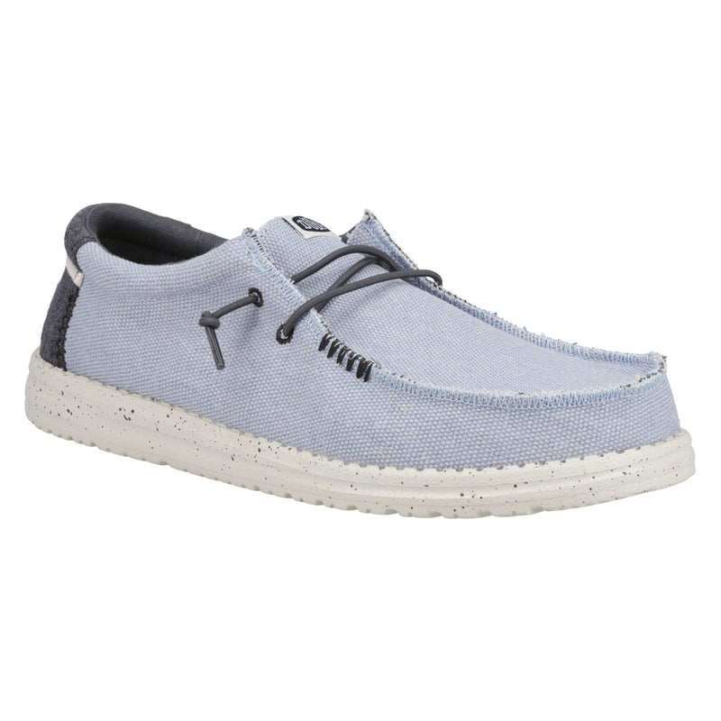 HEYDUDE Wally Coastline Canvas Men's Stone White Boat Shoes