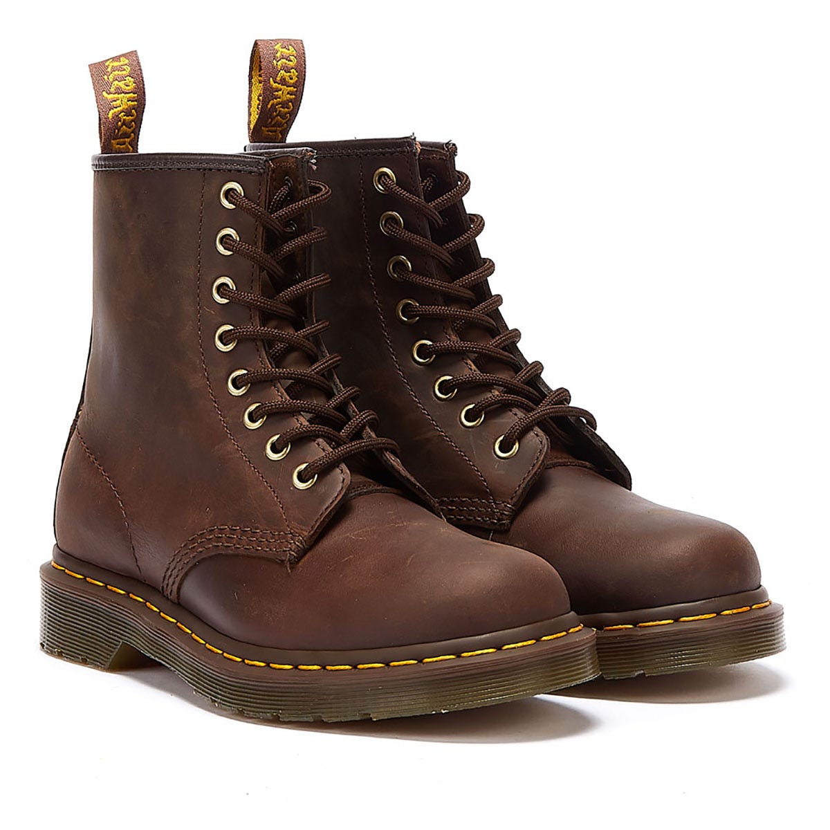 Dr. Martens 1460 Crazy Horse Womens Gaucho Brown Leather Ankle Boots