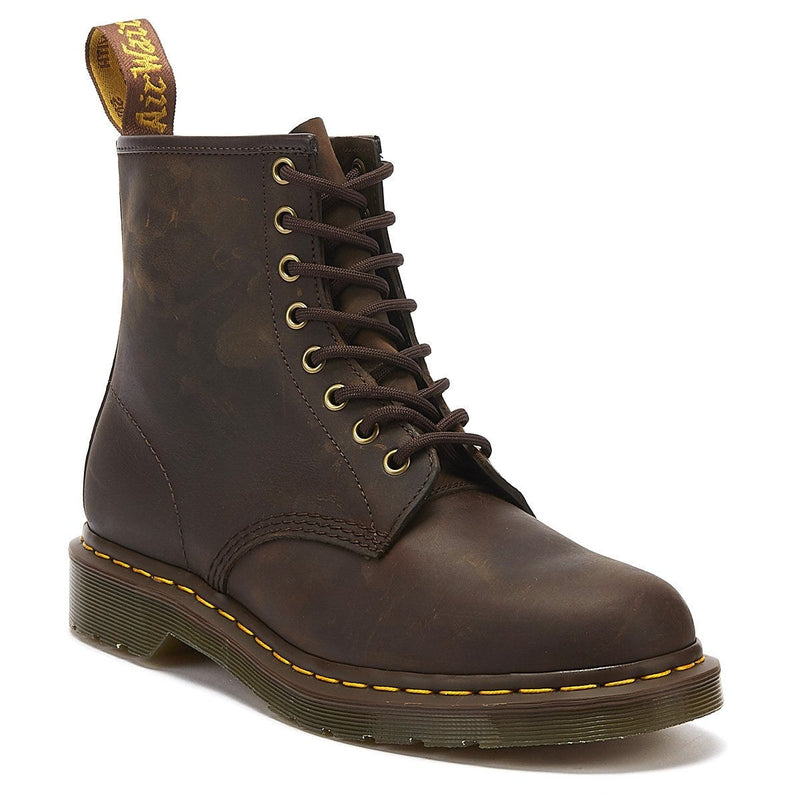 Dr. Martens 1460 Crazy Horse Womens Gaucho Brown Leather Ankle Boots