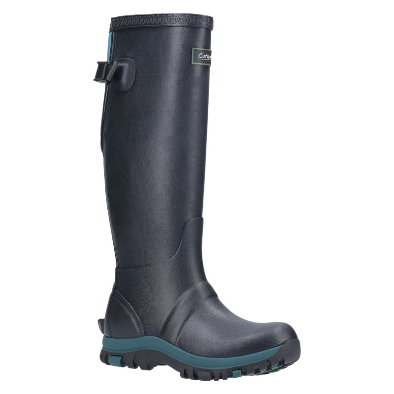 Cotswold Realm Rubber Navy/Teal Wellington Boots