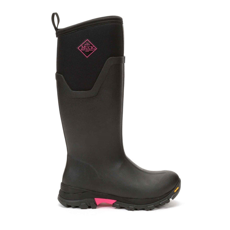 Muck Boots Arctic Ice Tall Rubber Black/Hot Pink Wellington Boots