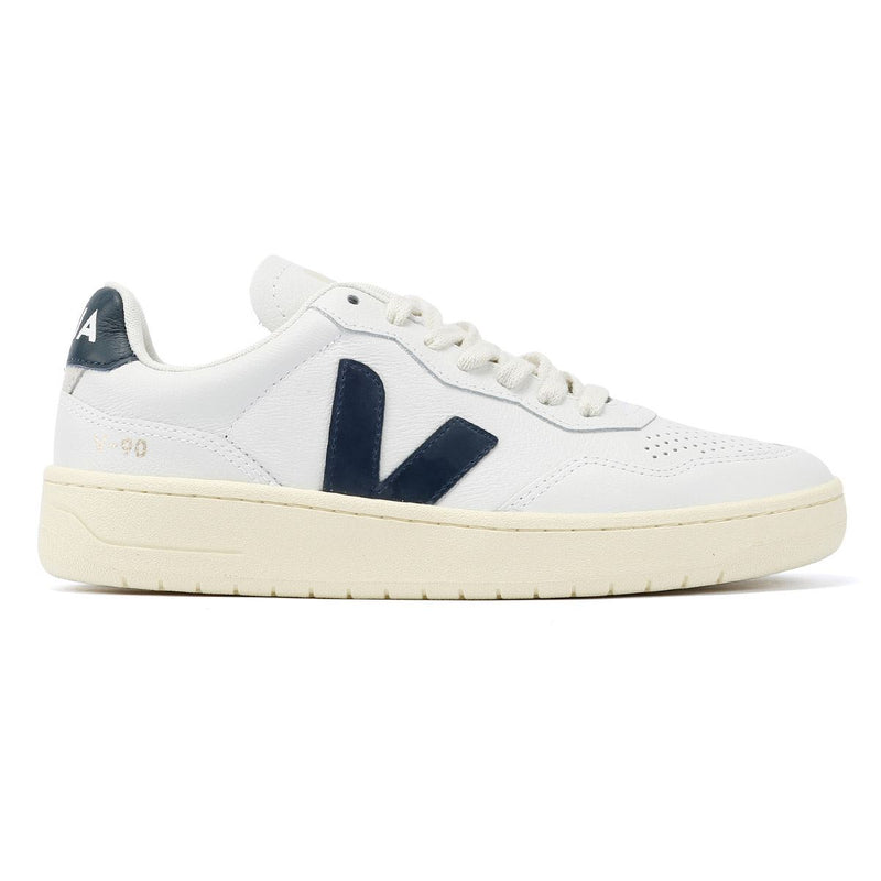 Veja V-90 Leather Women's White/Navy Trainers