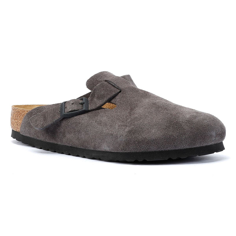 Birkenstock Boston Suede Velvet Grey Clogs