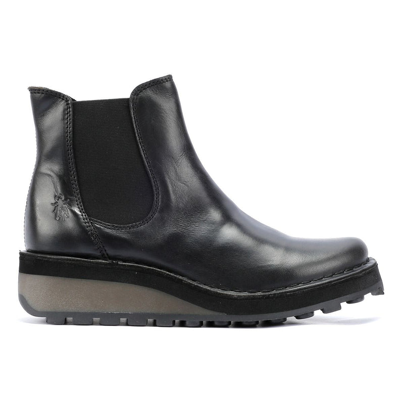 Fly London Huud Leather Women's Black Boots