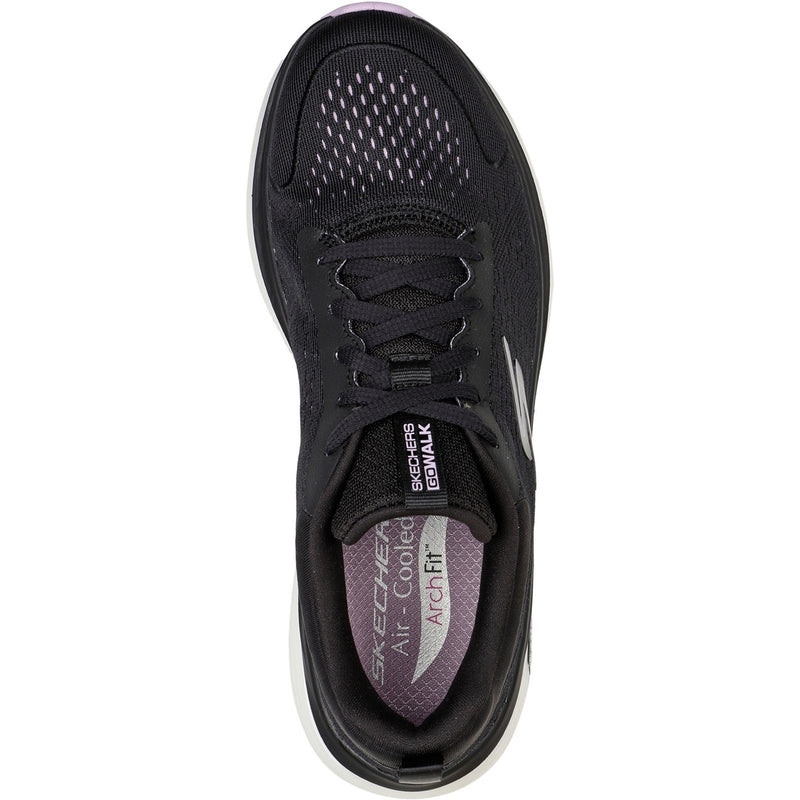 Skechers Womens Go Walk Workout Walker Outpace 124933-BKLV Black/Lavender Lace up Shoe