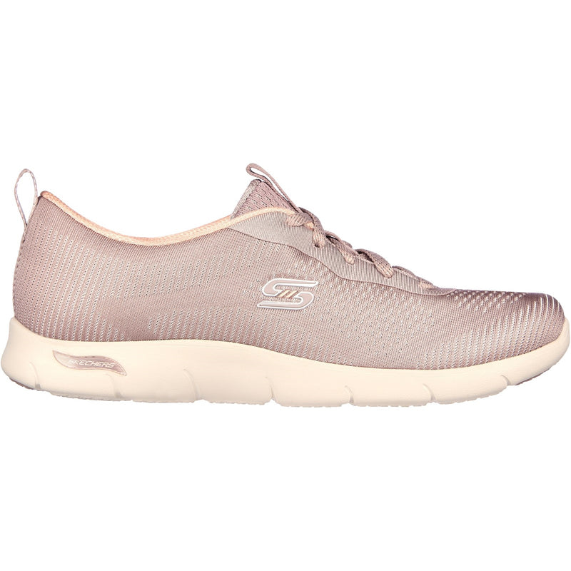 Skechers Womens Arch Fit Refine Classy Doll 104390-DKTP Dark Taupe Lace Up Shoe