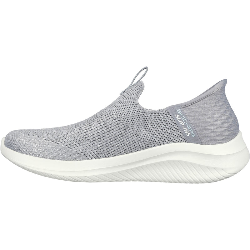 Skechers Womens Ultra Flex 3.0 Smooth Step 149709-LTGY Light Grey Slip On Shoe