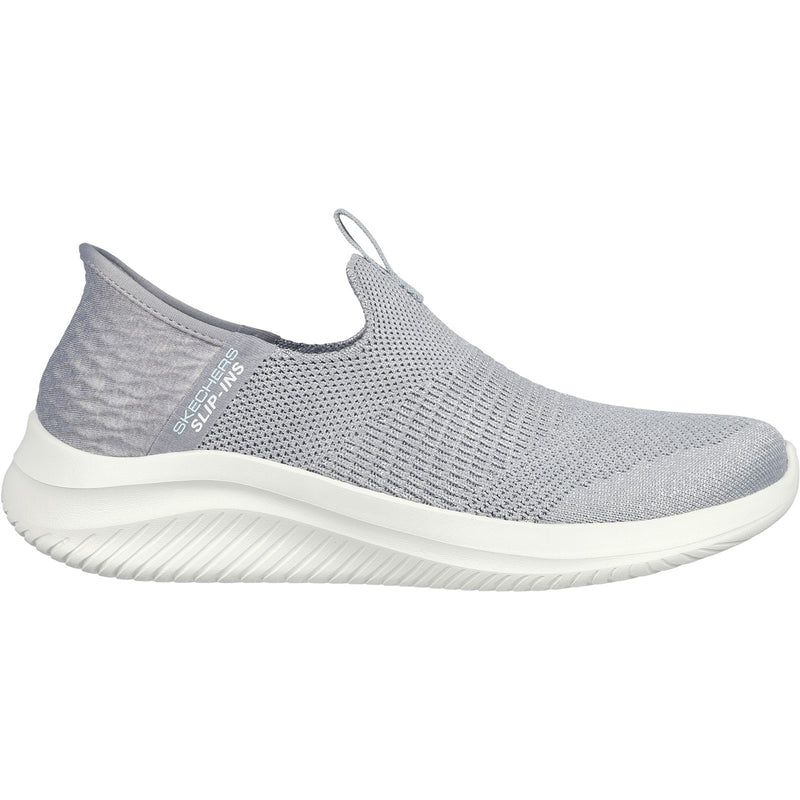 Skechers Womens Ultra Flex 3.0 Smooth Step 149709-LTGY Light Grey Slip On Shoe