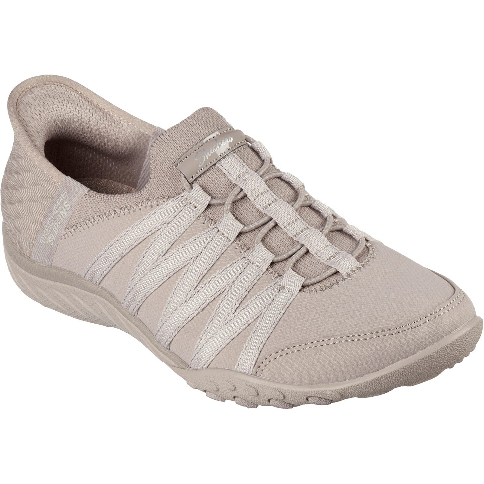 Skechers Womens Breathe-Easy - Roll-With-Me 100593-TPE Taupe Slip On Shoe