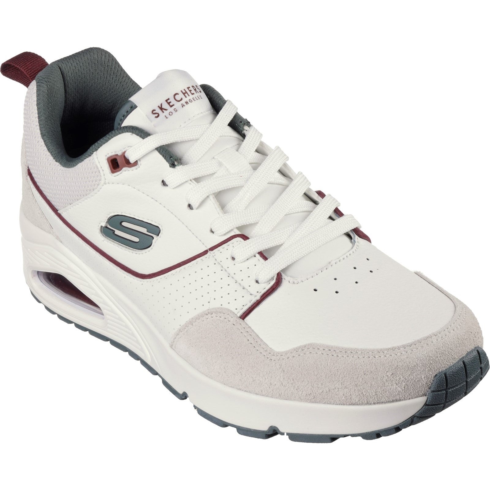 Skechers Mens Uno - Retro One 183020-WGR White/Grey Lace Up Shoe