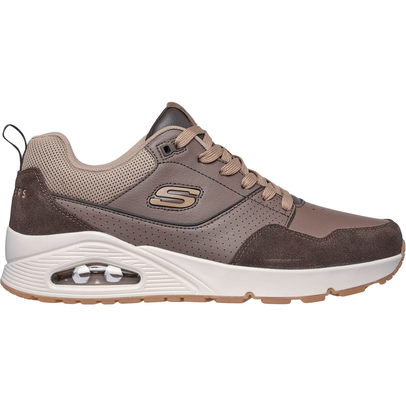 Skechers Mens Uno - Retro One 183020-BRN Brown Lace Up Shoe