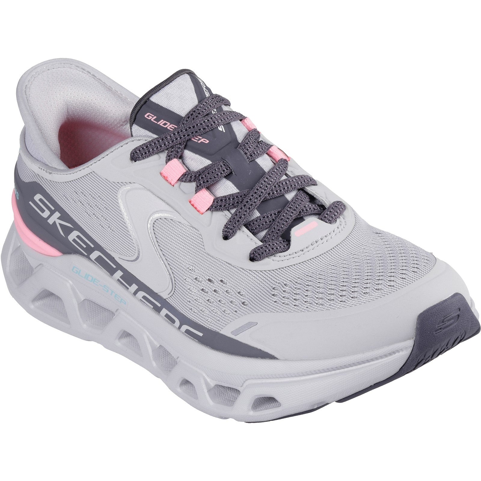 Skechers Womens Glide-Step Altus 150510-GYPK Grey/Pink Lace Up Shoe