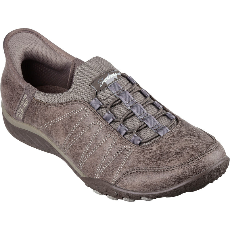 Skechers Womens Breathe-Easy Home-Body 100615-DKTP Dark Taupe Slip On Shoe