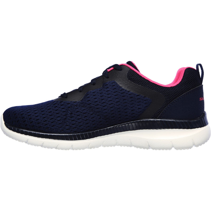 Skechers Womens Bountiful Quick Path 12607-NVHP Navy/Hot Pink Lace Up Shoe