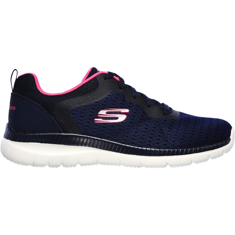 Skechers Womens Bountiful Quick Path 12607-NVHP Navy/Hot Pink Lace Up Shoe