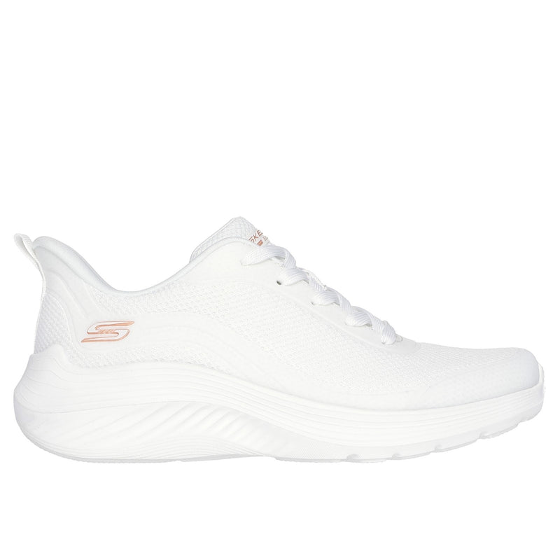 Skechers Womens Bobs Squad Waves Still Wading 117483-WHT White Lace Up Shoe