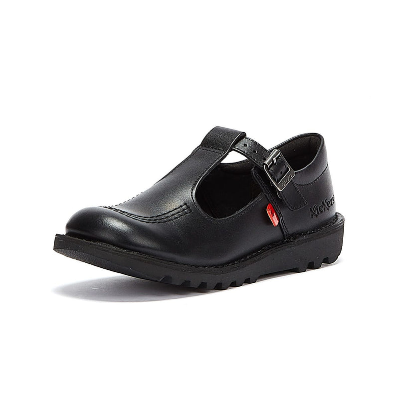 Kickers Kick T Junior Black Leather Shoes