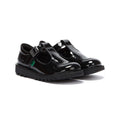 Kickers Junior Black Kick T Bar Patent Leather Shoes