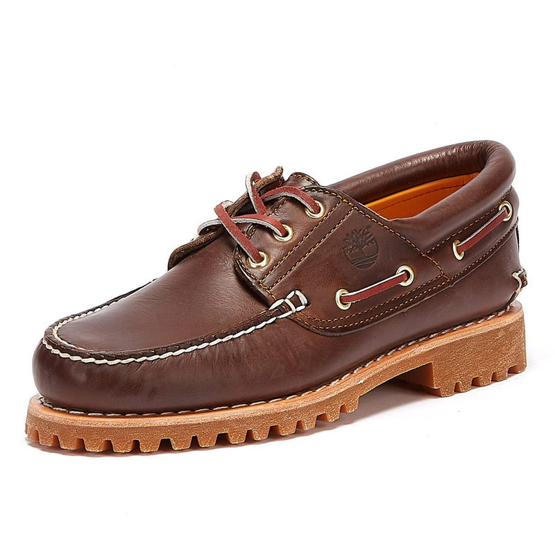 Timberland Mens Brown Traditional 3 Eye Classic Boat Shoes